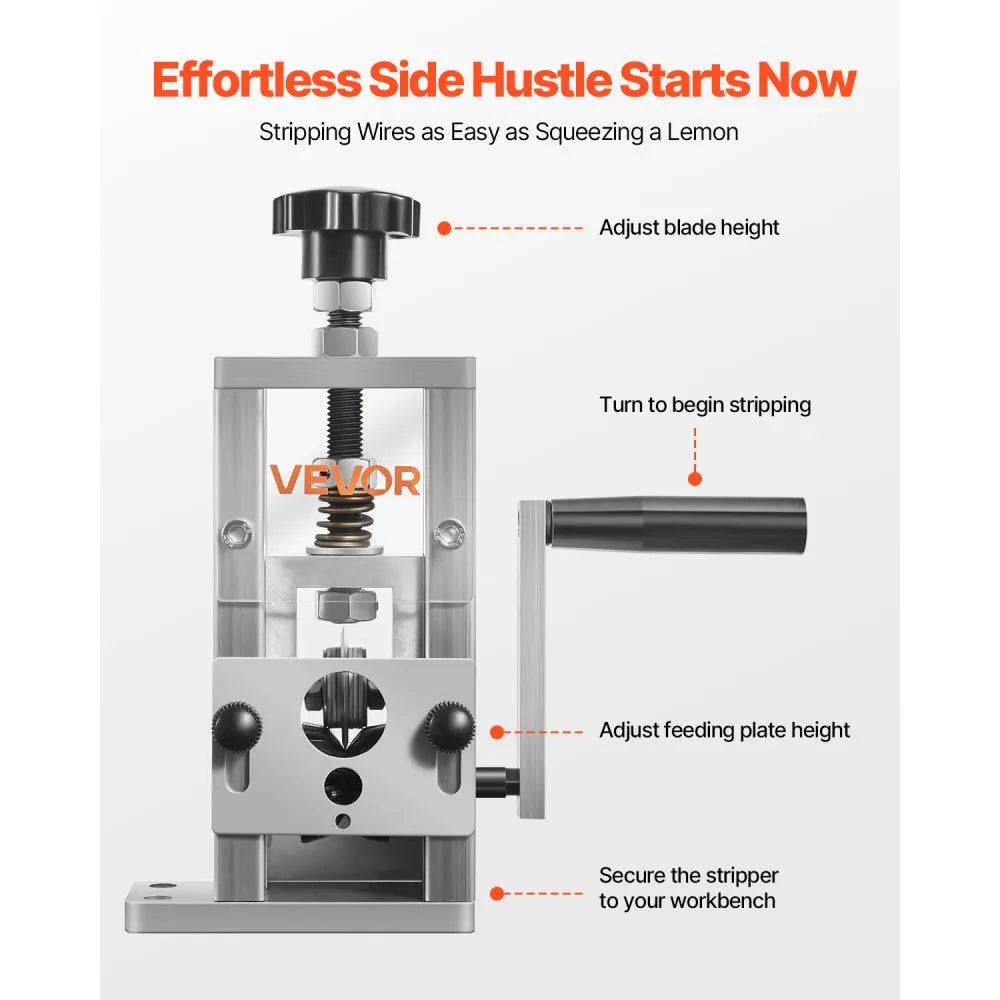 Manual Wire Stripping Machine, 0.06–1" Copper Wire Stripper