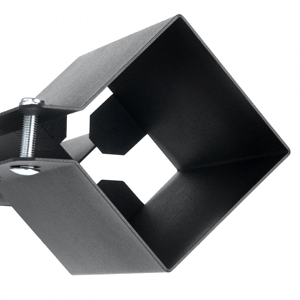 VEVOR Fence Post Anchor Ground Spike, 4 Pack 24 x 4 x 4 Inches Outer Diameter (Inner Diameter 3.5 x3.5 Inches), Metal Black Powder Coated Post Stake Ground, for Mailbox Deck Garden Railing