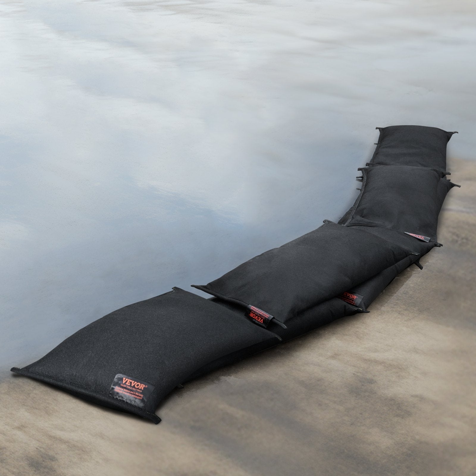 VEVOR Flood Barriers, Water Flood Dam Bags 6 Pack, Water Barriers for Flooding, Water Activated Flood Barriers for Home, Doorway, Driveway(2FT x 1in)