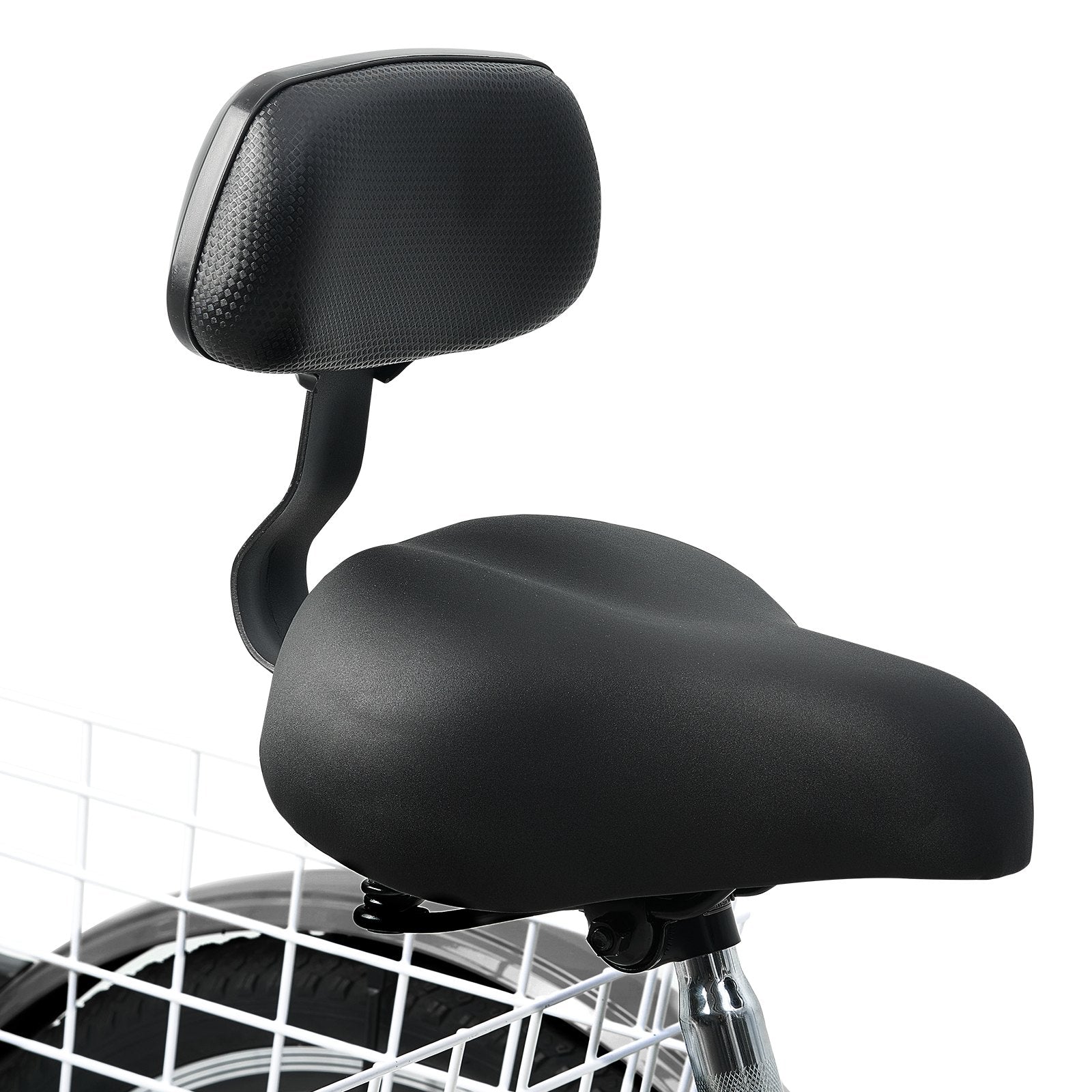 VEVOR Adult Tricycles Bike, 7 Speed Adult Trikes, 20 Inch Three-Wheeled Bicycles, Carbon Steel Cruiser Bike with Basket and Adjustable Seat, Picnic Shopping Tricycles for Seniors, Women, Men (Black)