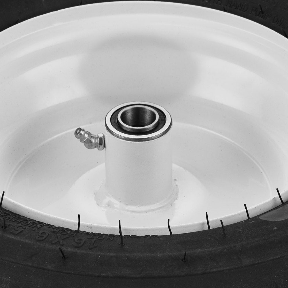 VEVOR Lawn Mower Tires with Rim, 16x6.5-8" Tubeless Tractor Tires, 2-Pack Tire and Wheel Assembly, Turf Pneumatic Tires, 3" Offset Hub, 3/4" Bushing Size, 16 PCS Adapters for Riding Mower Lawn Tractor