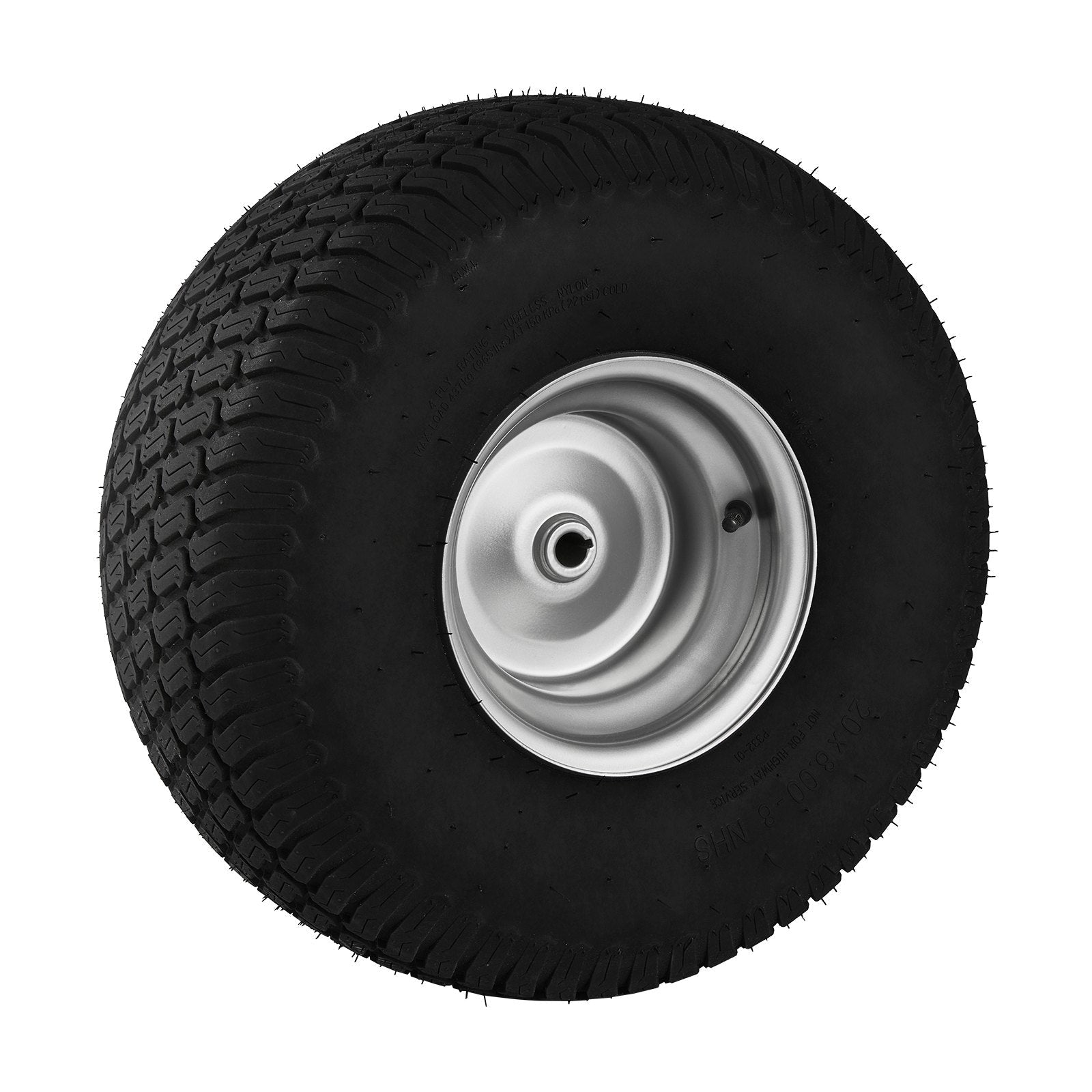 VEVOR Lawn Mower Tires with Rim, 20x8-8" Tubeless Tractor Tires, 2-Pack Tire, S-Turf Pneumatic Tires with 3.5" Offset Hub and 3/4" Bushing Size, for Riding Mowers Lawn Tractors