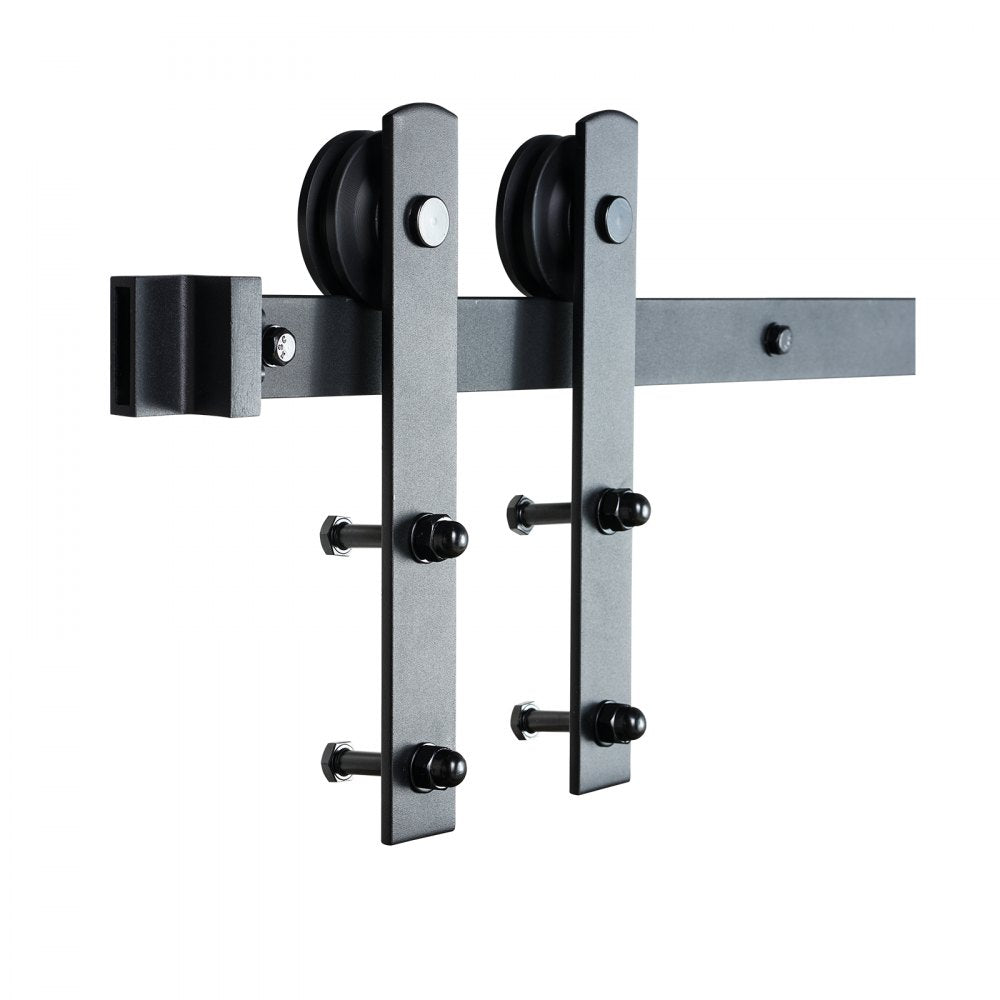 VEVOR 8FT Sliding Barn Door Hardware Kit, 330LBS Loading Heavy Duty Barn Door Track Kit for Single Door, Fit 3.7-4.3FT Wide and 1.3"-1.8" Thick Door Panel, with Smooth & Silent Pulley (I Shape)