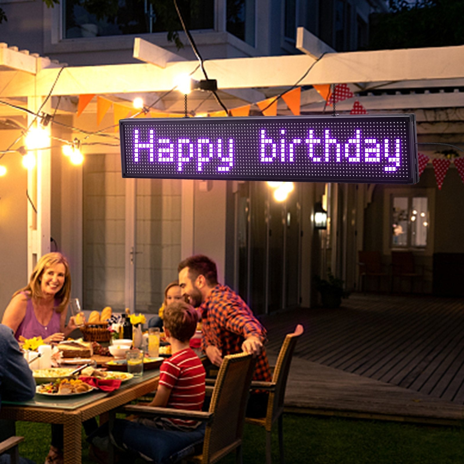 VEVOR Led Sign 40 x 8 inch Led Scrolling Sign Seven-color Digital Led Open Sign Outdoor Wifi High Resolution Bright Electronic Message Display Board with SMD Technology For Advertising and Business