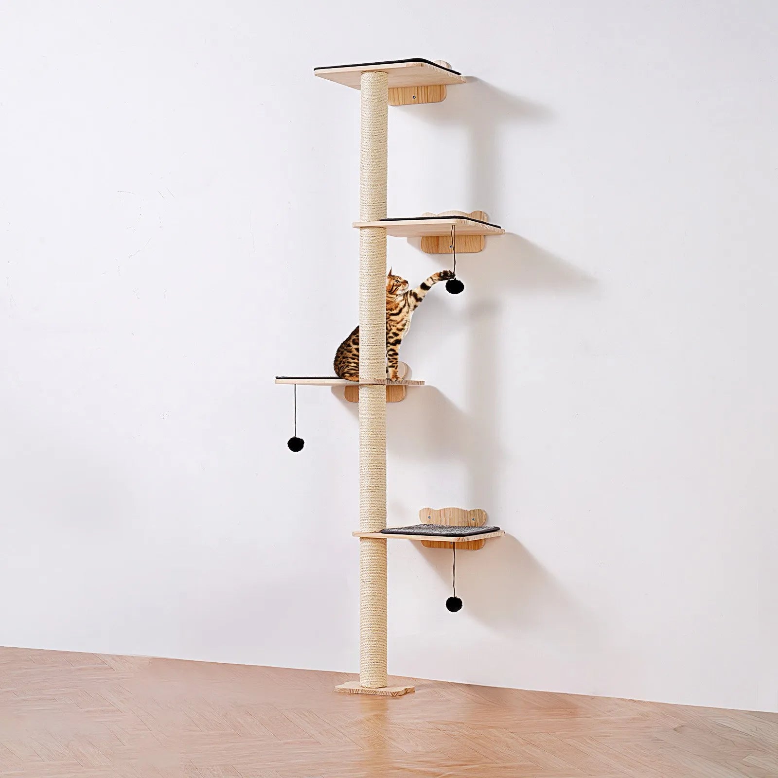 VEVOR Wall Mounted Cat Shelves Tree with Platform Tree-Shaped Cat Furniture Set