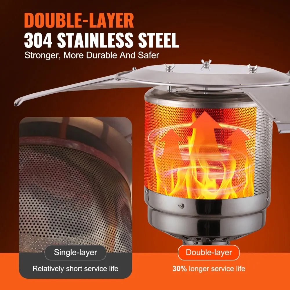 50,000 BTU Outdoor Propane Heater with Hammered Silver Finish and Round Table