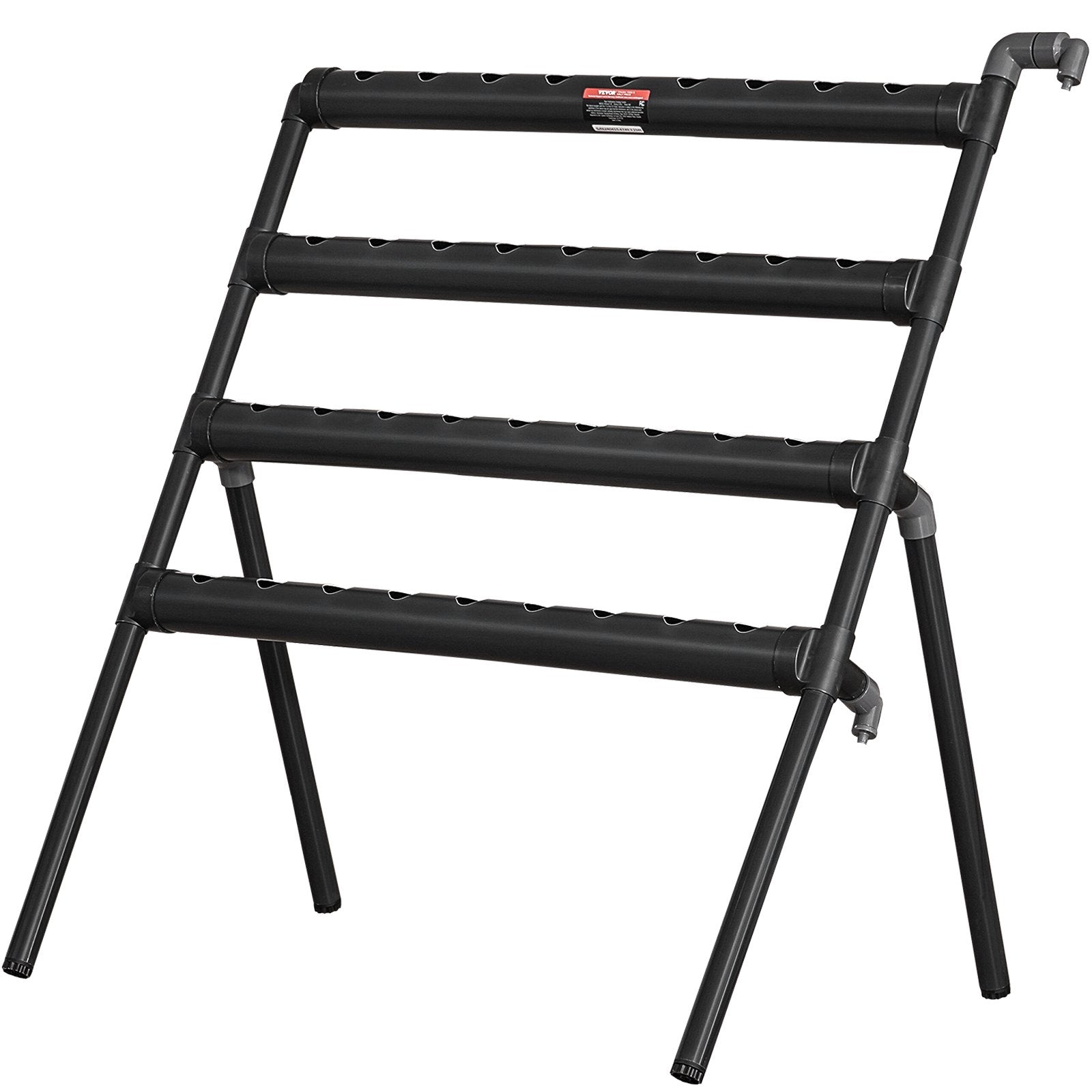 VEVOR Hydroponics Growing System, 36 Sites 4 Layers, Dark Grey PVC Pipes Hydroponic Grow Kit with Water Pump, Timer, Baskets and Sponges for Fruits, Vegetables, Herb