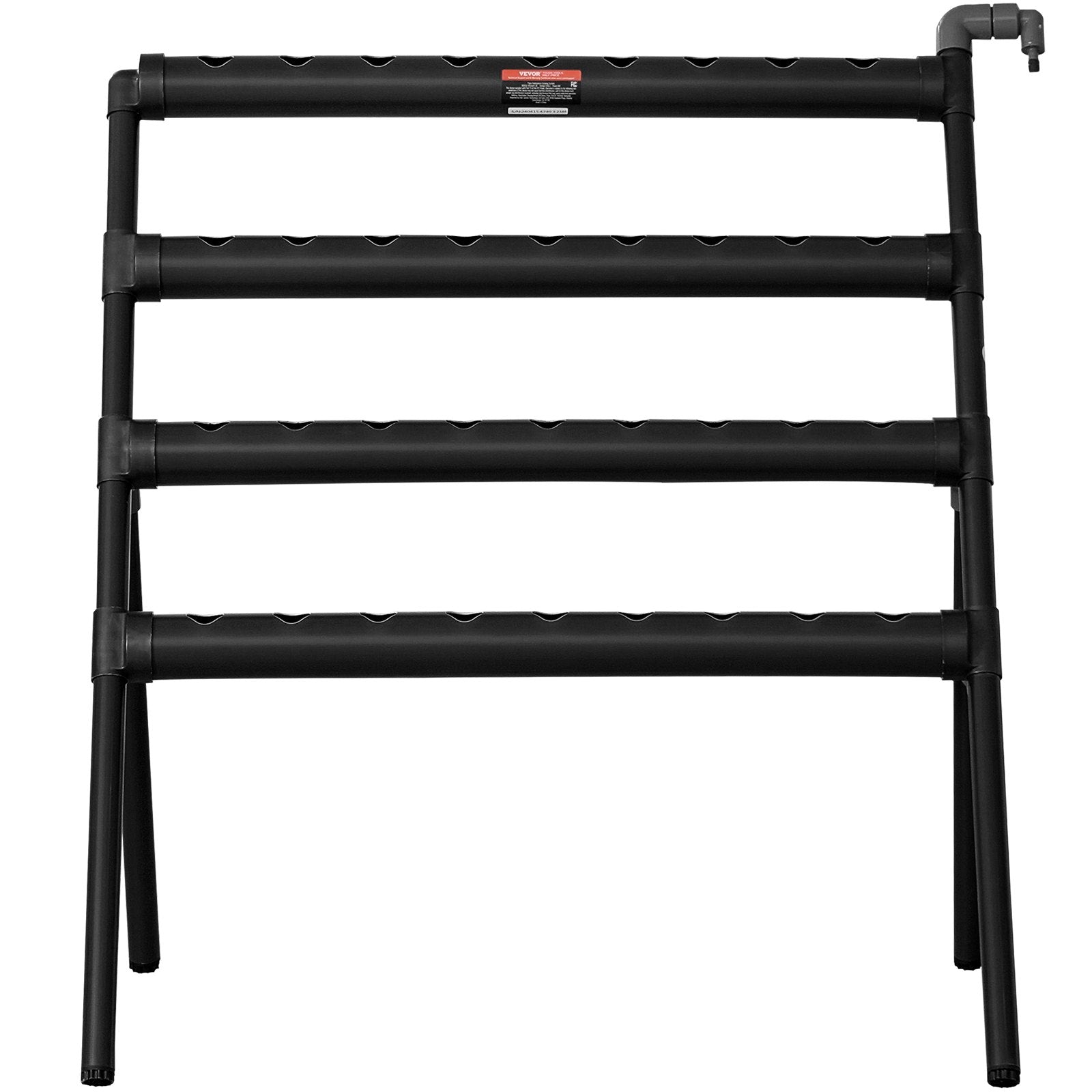 VEVOR Hydroponics Growing System, 36 Sites 4 Layers, Dark Grey PVC Pipes Hydroponic Grow Kit with Water Pump, Timer, Baskets and Sponges for Fruits, Vegetables, Herb