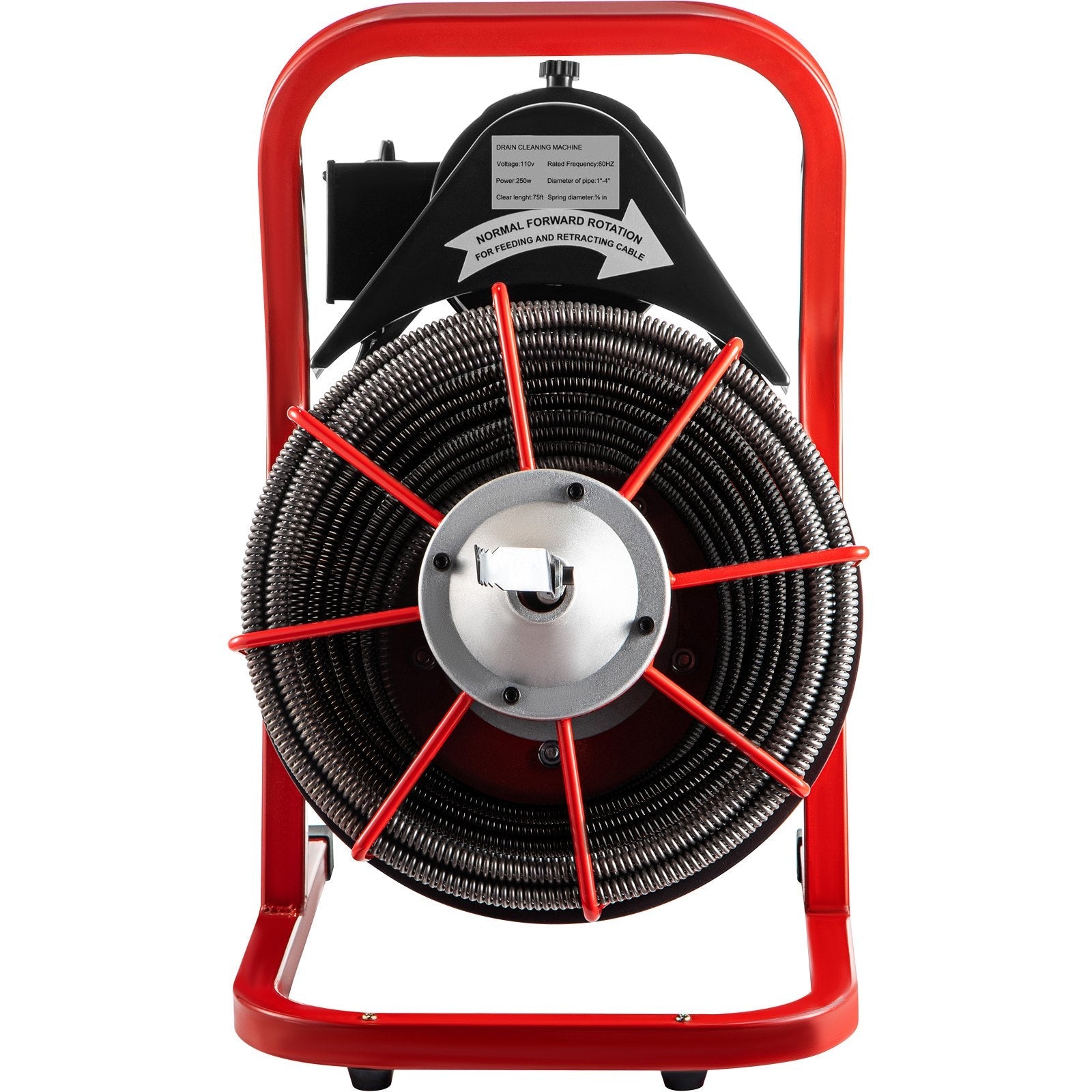 VEVOR Drain Cleaner Machine, 75' x 3/8" Electric Drain Auger, 250 W Electric Drain Pipe Cleaner, Sewer Clog with Cutters, Glove Drain Auger Cleaner Sewer Snake, Sewer Snake Machine Auto-feed Control