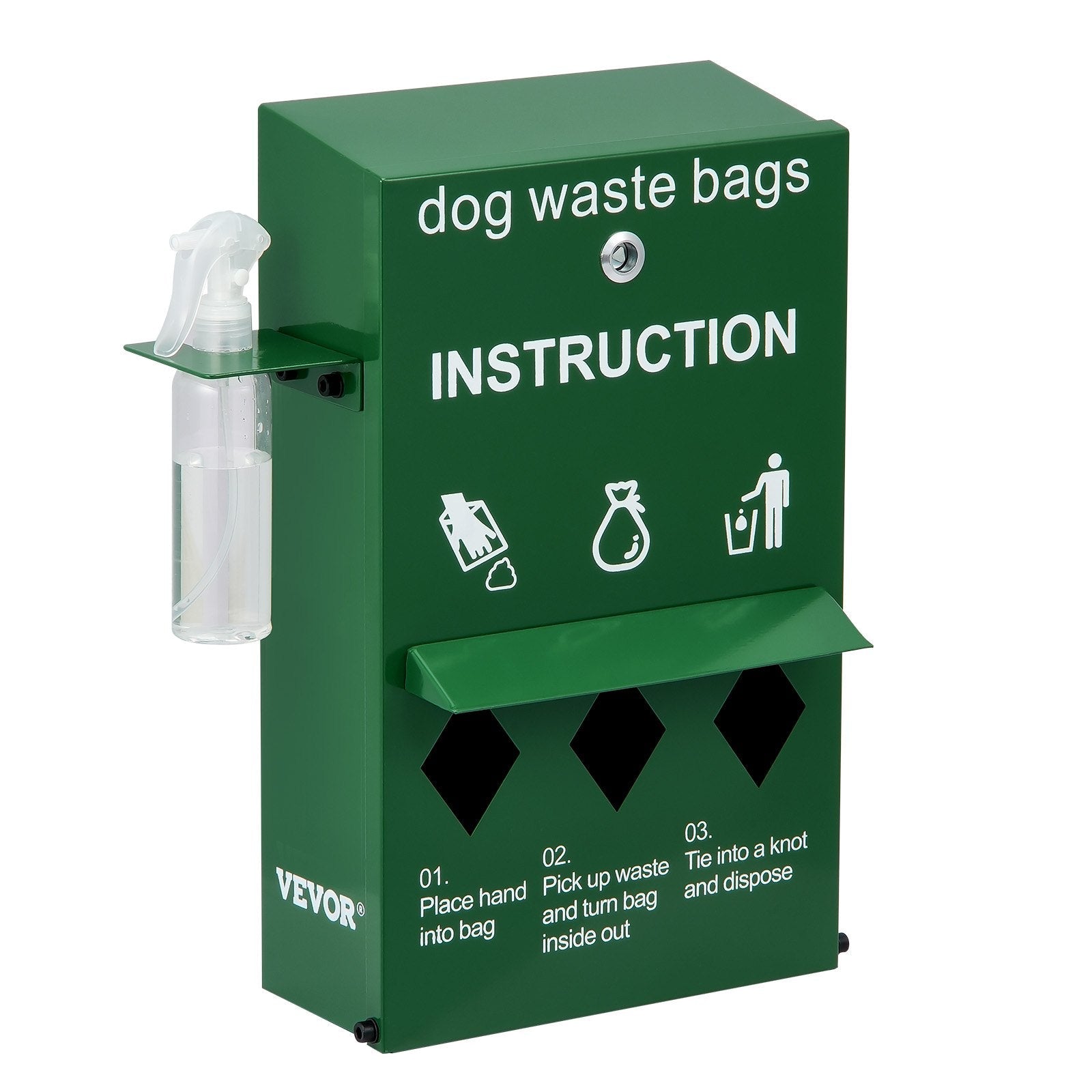 VEVOR Dog Waste Station Bag Dispenser with 600 Bags Lockable Dog Poop Bag Holder