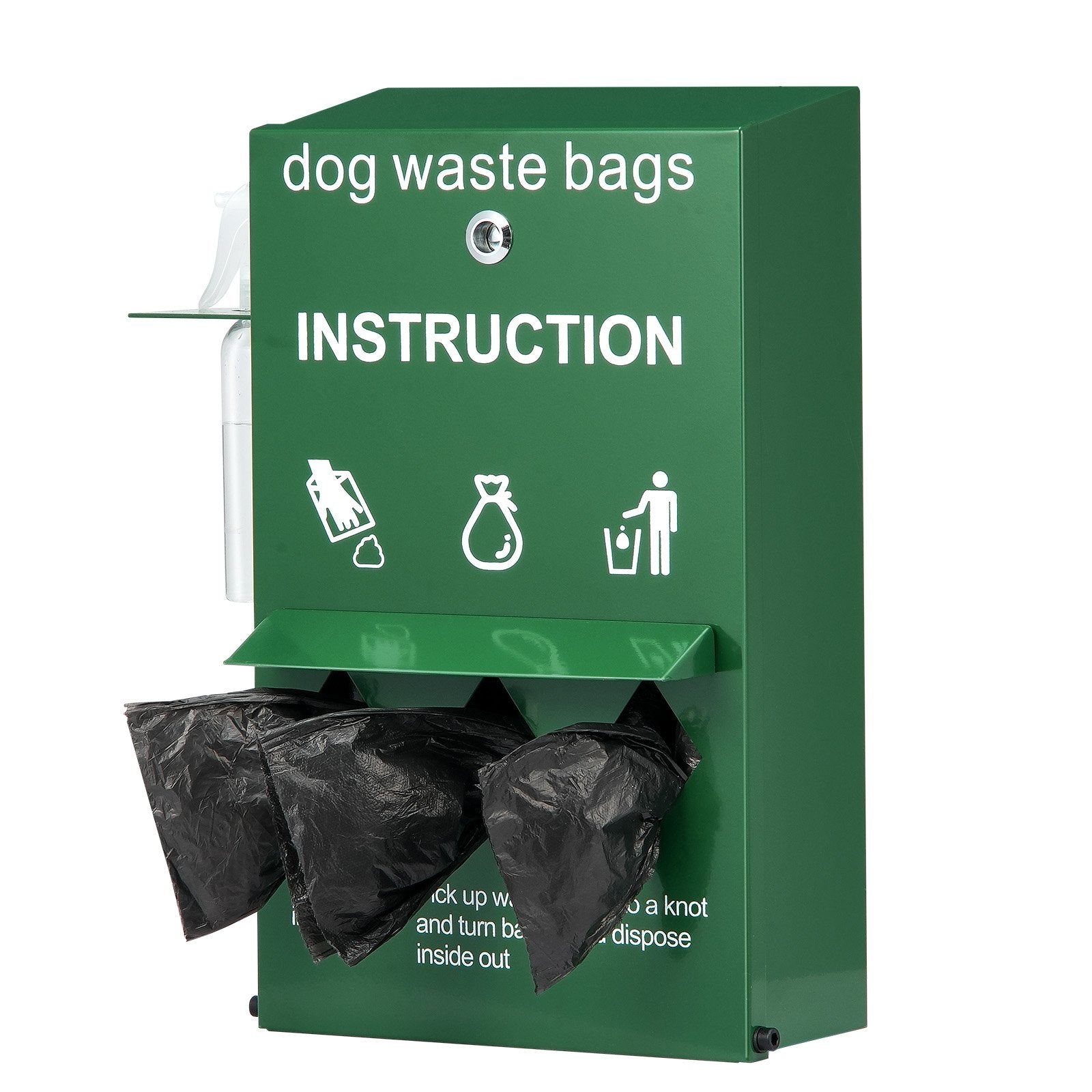 VEVOR Dog Waste Station Bag Dispenser with 600 Bags Lockable Dog Poop Bag Holder