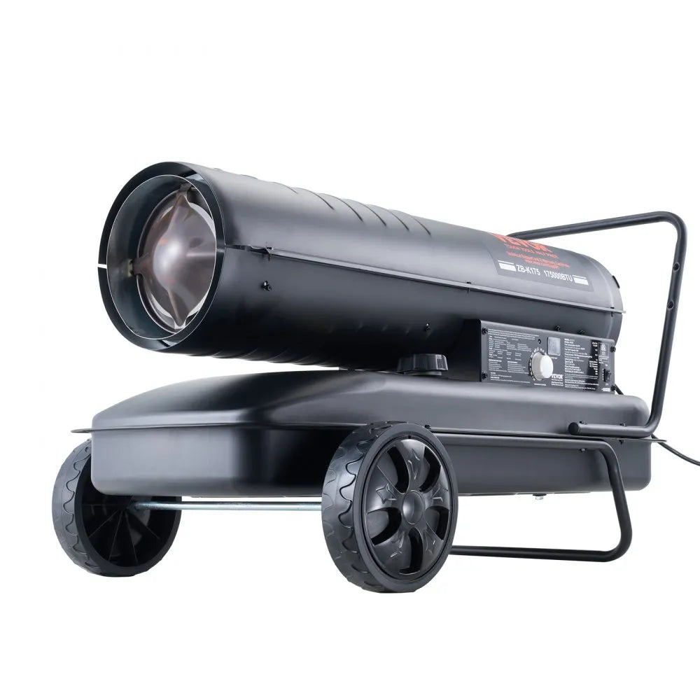 VEVOR Kerosene Forced Air Heater, 175,000 BTU Portable Torpedo Diesel Space Heater with Thermostat, 13.2 Gal Tank, Energy-Efficient for Workshop & Industry