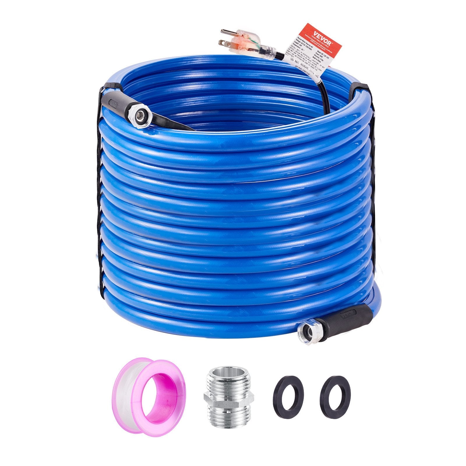VEVOR 100ft Heated Water Hose for RV, Heated Drinking Water Hose Antifreeze to -45°F, Automatic Self-regulating, 5/8" I.D. with 3/4" GHT Adapter, Lead and BPA Free