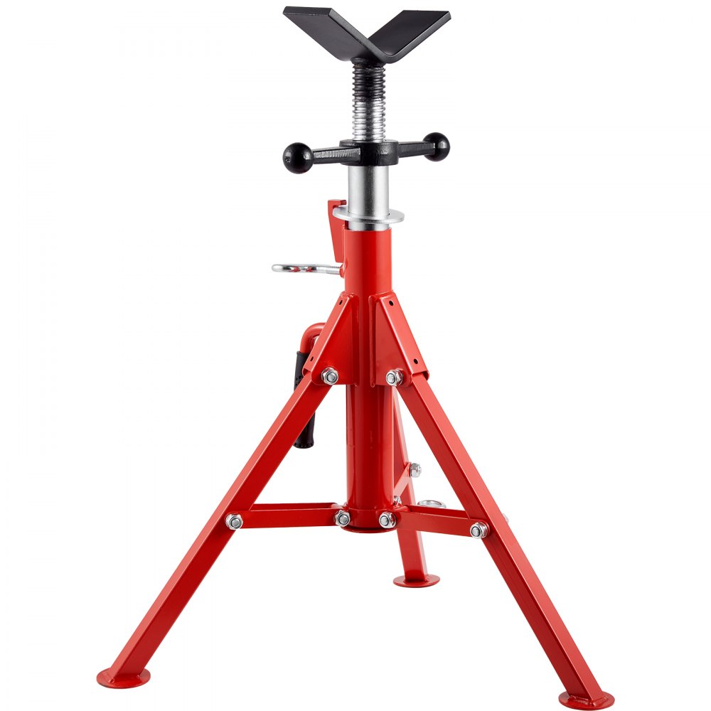 VEVOR V Head Pipe Stand 1/8\"-12\" Capacity, Adjustable Height 24\"-42\", Pipe Jack Stands 2500 lb. Load Capacity, Portable Folding Pipe Stands, Carbon Steel Body More Durable