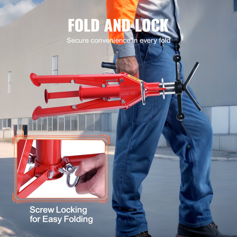 VEVOR V Head Pipe Stand 1/8\"-12\" Capacity,Adjustable Height 20\"-37\",Pipe Jack Stands 2500 lb. Load Capacity,Portable Folding Pipe Stands, Carbon Steel Body More Durable