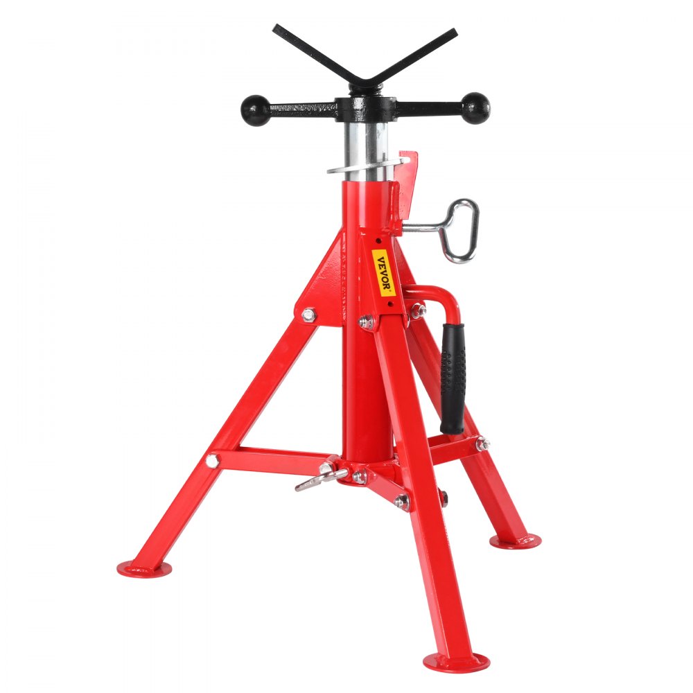 VEVOR V Head Pipe Stand 1/8\"-12\" Capacity,Adjustable Height 20\"-37\",Pipe Jack Stands 2500 lb. Load Capacity,Portable Folding Pipe Stands, Carbon Steel Body More Durable