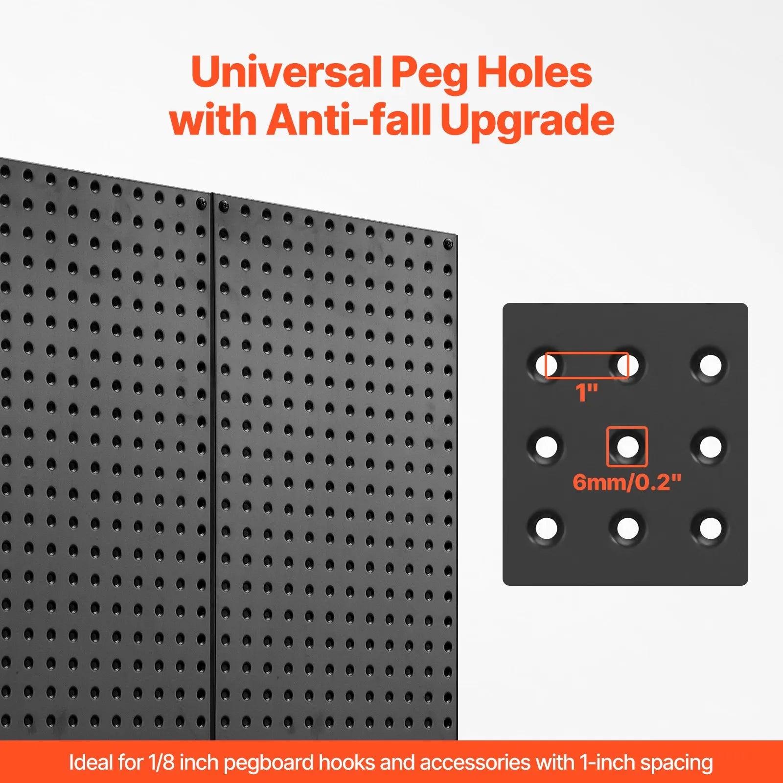VEVOR Metal Pegboard Panels 2 panels 24" x 12" Wall Organizer for Garage Tool