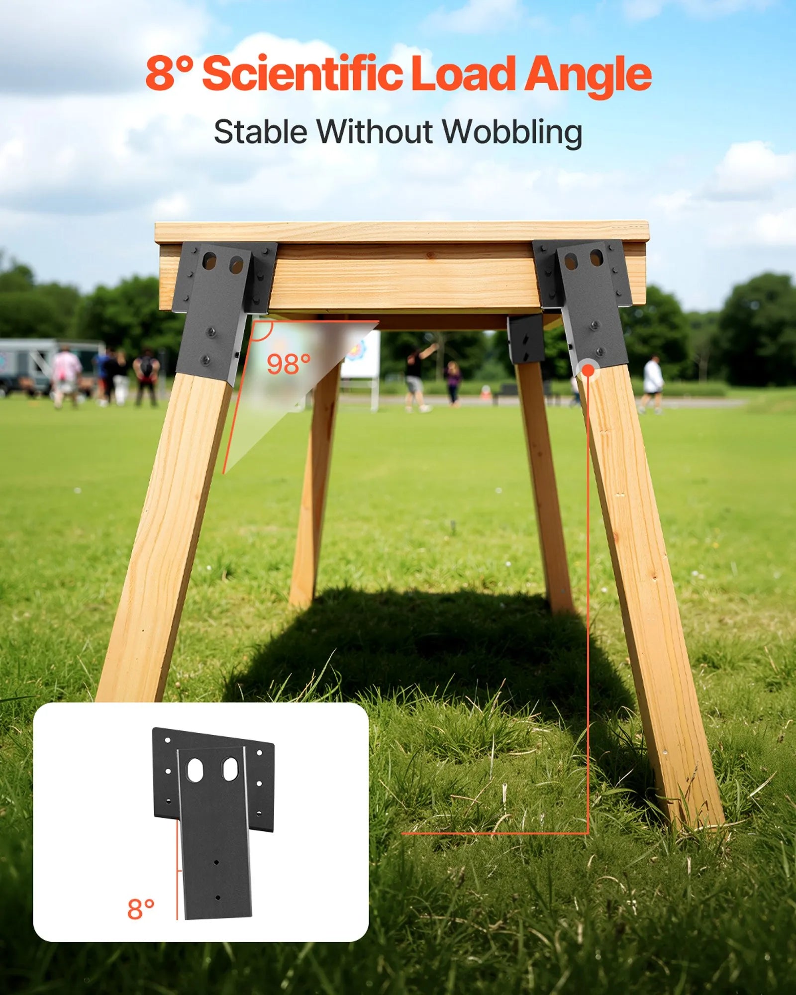 VEVOR Compound Angle Platform Brackets Fit 3.5x3.5 In/88.9x88.9 mm Lumber 4 Pcs