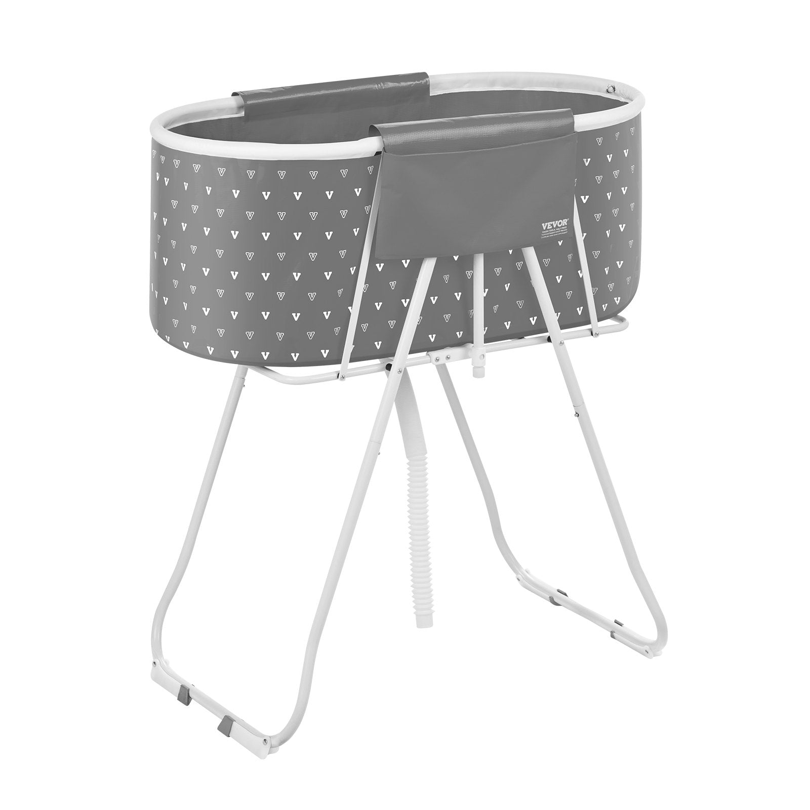 VEVOR Foldable Dog Bathtub Elevated Grey Shower Station for Small & Medium Pets