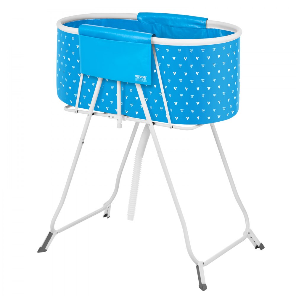 VEVOR Foldable Dog Bathtub Elevated Light Blue Pet Bathing Station for Dog & Cat