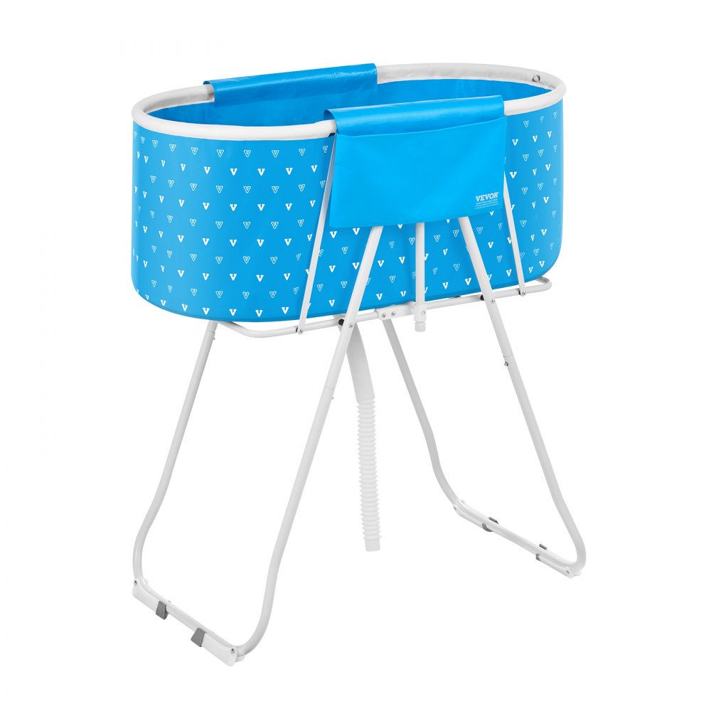 VEVOR Foldable Dog Bathtub Elevated Light Blue Pet Bathing Station for Dog & Cat