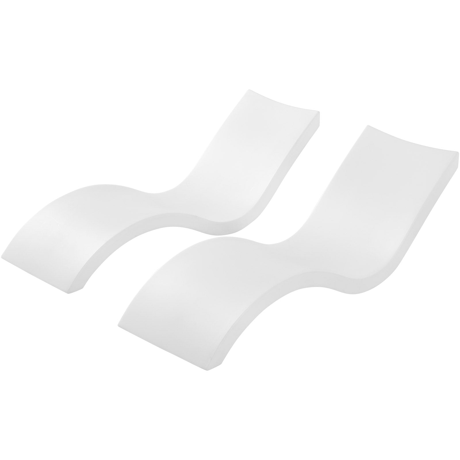VEVOR in-Pool Lounge Chairs, Set of 2 Chaise Lounger, Inside Pool Lounge Chairs for Water Depths up to 9", Fixed in Pools & Floating on Water, All Pool Types, Poolside & Sun Deck Tanning