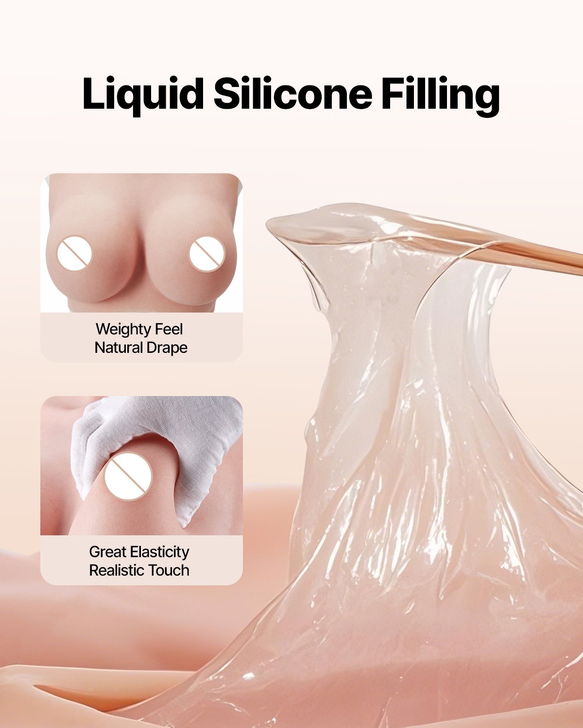 VEVOR Silicone Breastplate C-Cup High Neck Fake Breasts for Cosplay Drag Queen