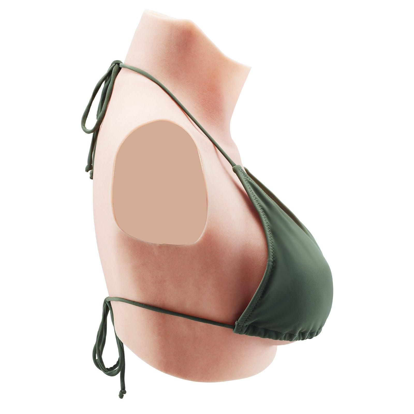 VEVOR Silicone Breastplate C-Cup High Neck Fake Breasts for Cosplay Drag Queen