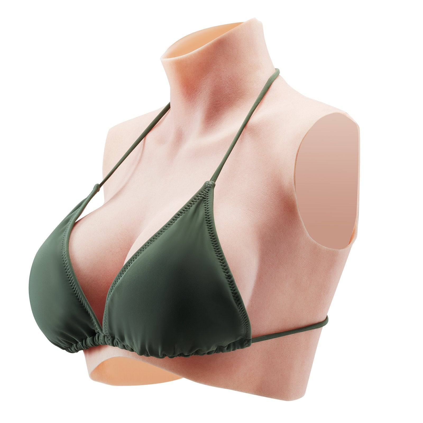 VEVOR Silicone Breastplate C-Cup High Neck Fake Breasts for Cosplay Drag Queen