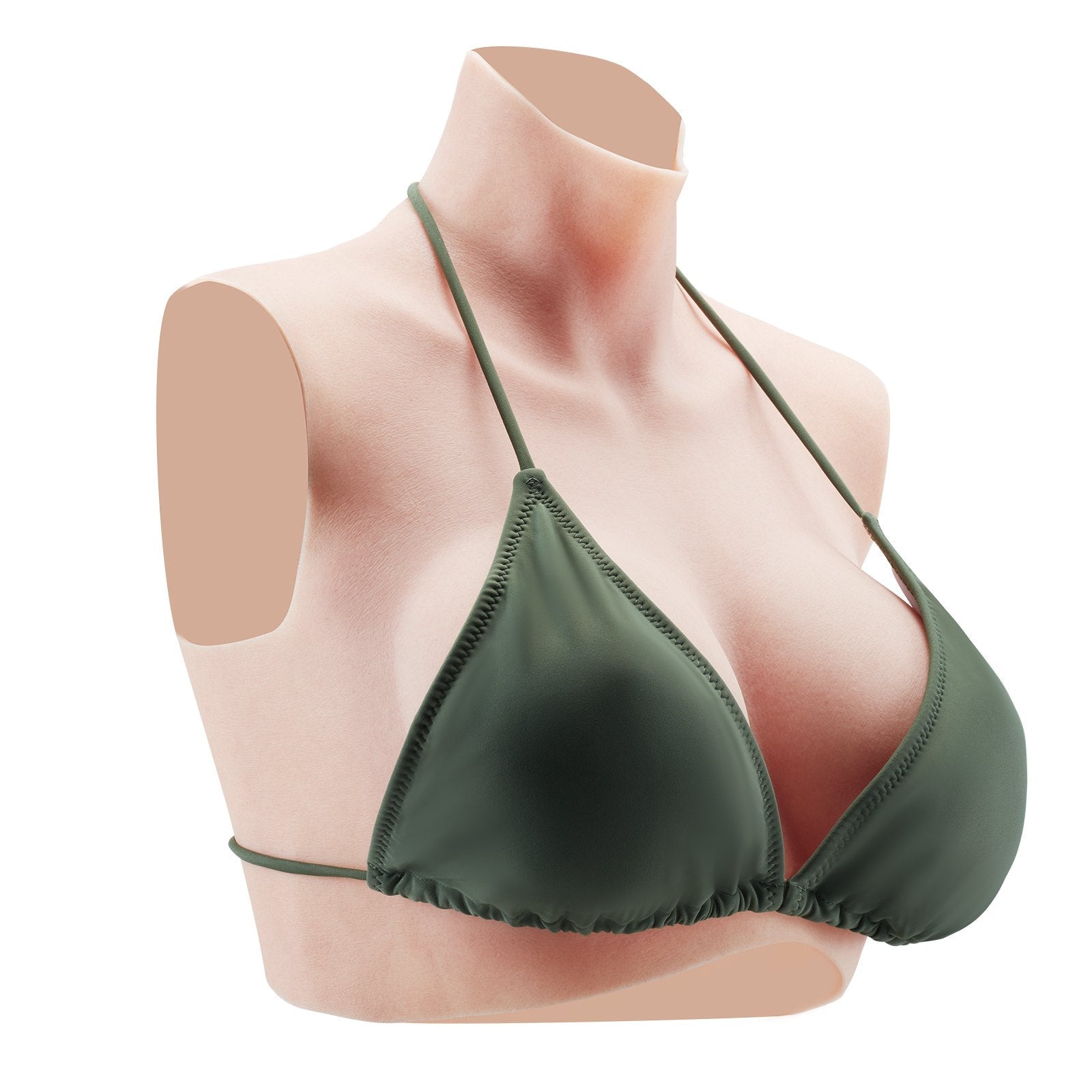 VEVOR Silicone Breastplate C-Cup High Neck Fake Breasts for Cosplay Drag Queen