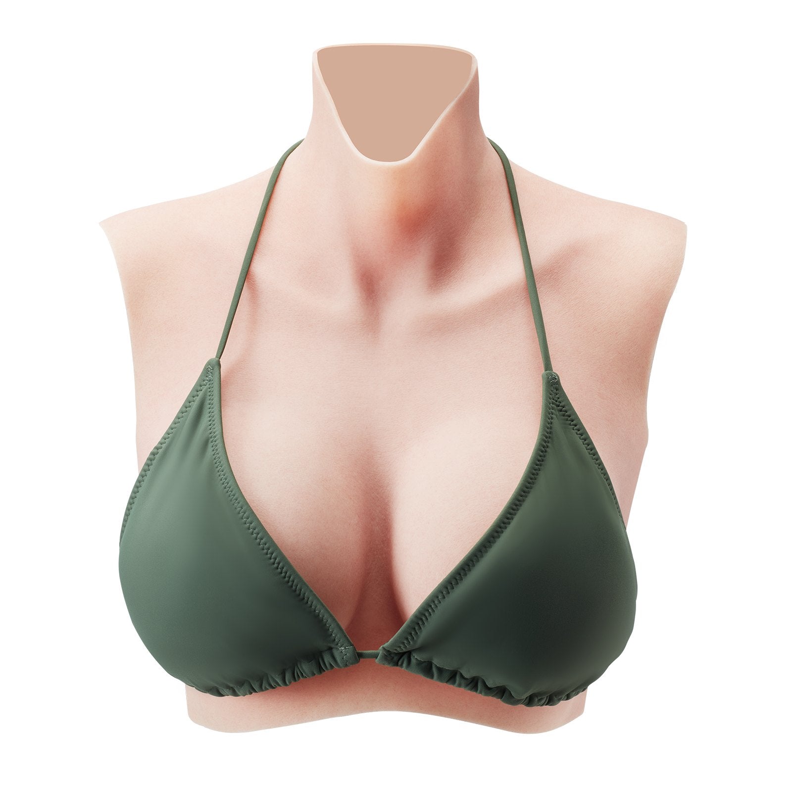 VEVOR Silicone Breastplate C-Cup High Neck Fake Breasts for Cosplay Drag Queen