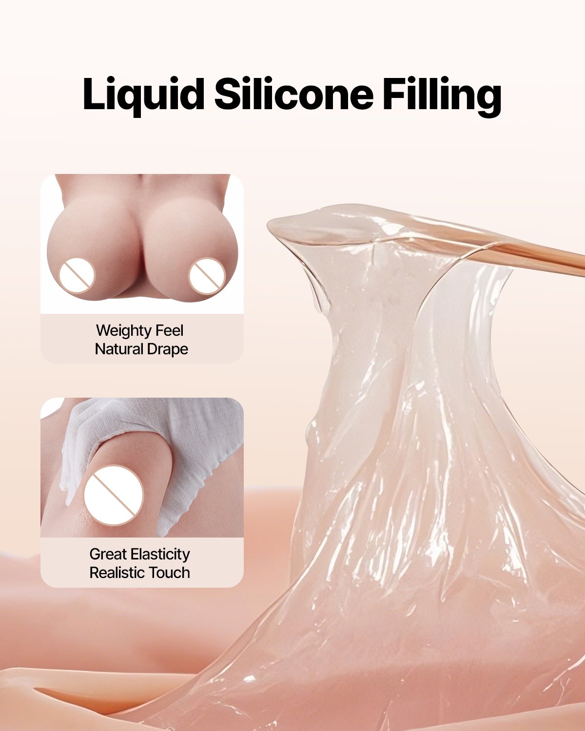 VEVOR Silicone Breastplate K Sized High Neck Fake Breasts for Cosplay Drag Queen