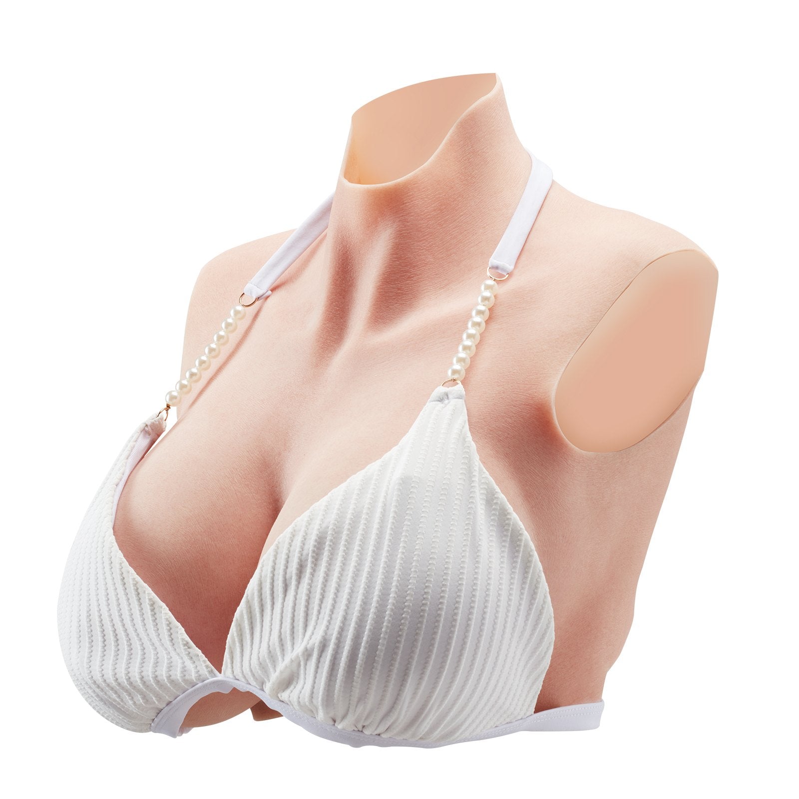 VEVOR Silicone Breastplate K Sized High Neck Fake Breasts for Cosplay Drag Queen