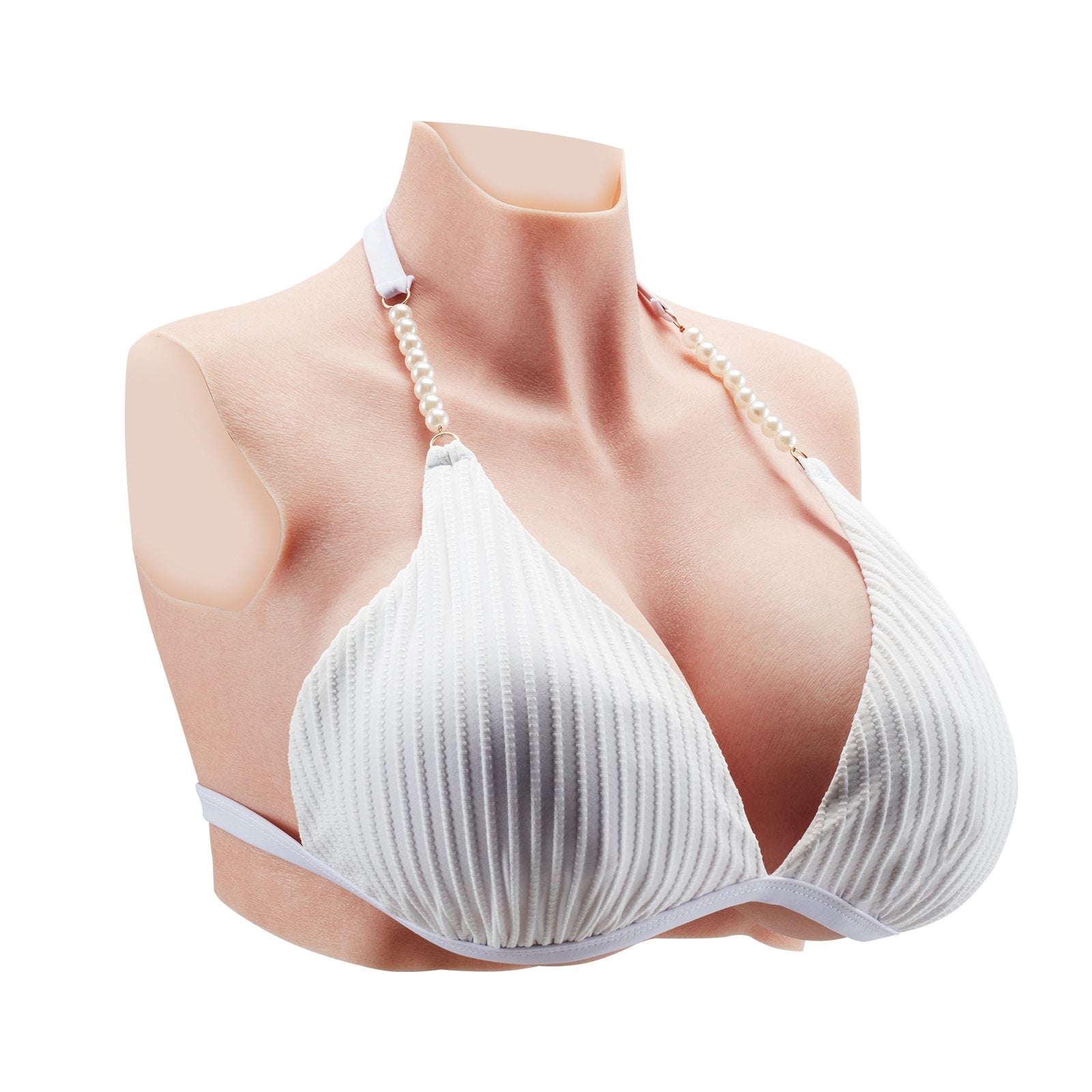VEVOR Silicone Breastplate K Sized High Neck Fake Breasts for Cosplay Drag Queen