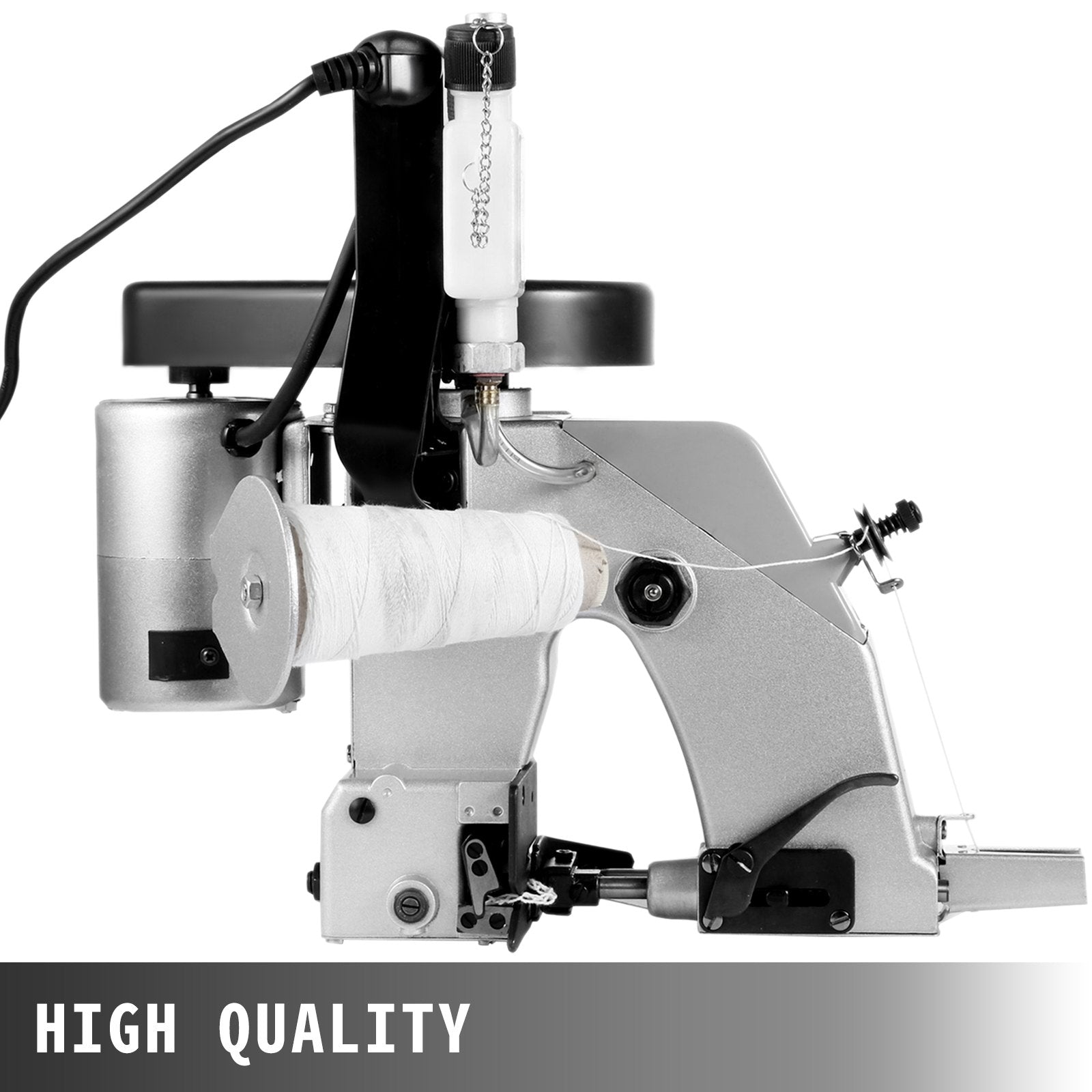 VEVOR Bag Closer Machine 110V Portable Electric Sewing Machine 90W Excellent Endurable Level Seaming Machine for Woven Snakeskin Bag Sack (Bag Closer Machine), White