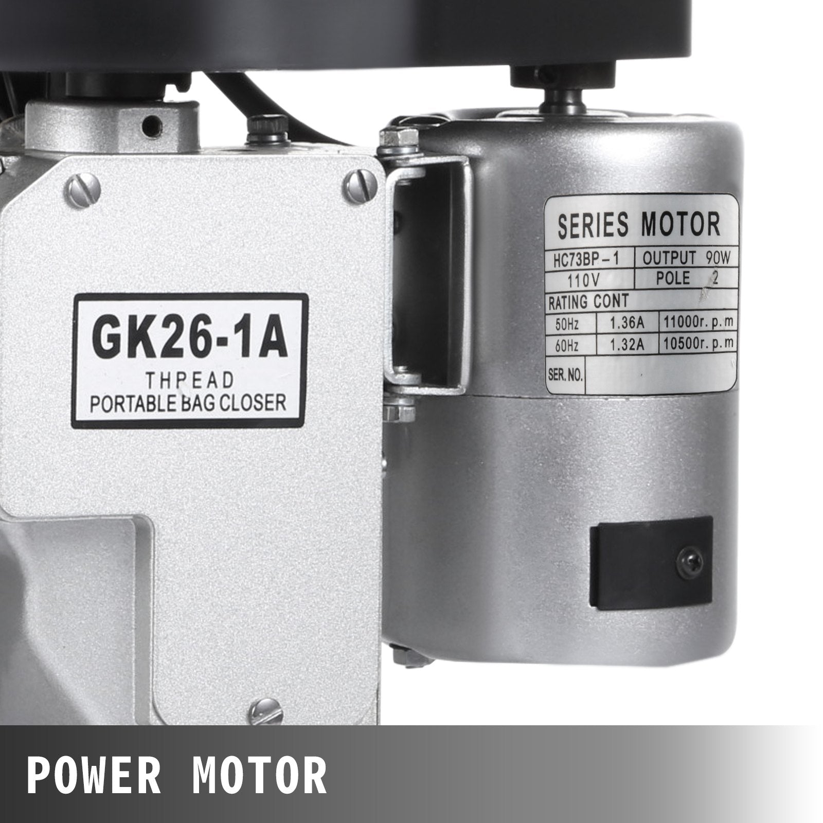 VEVOR Bag Closer Machine 110V Portable Electric Sewing Machine 90W Excellent Endurable Level Seaming Machine for Woven Snakeskin Bag Sack (Bag Closer Machine), White