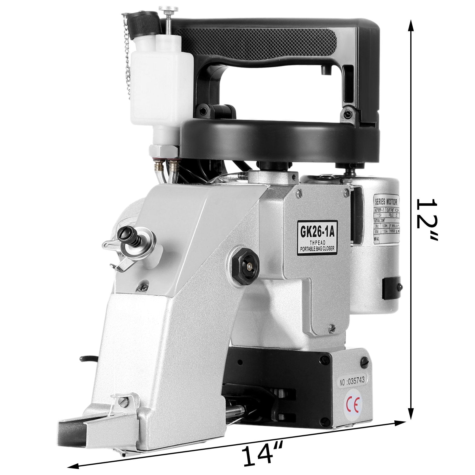 VEVOR Bag Closer Machine 110V Portable Electric Sewing Machine 90W Excellent Endurable Level Seaming Machine for Woven Snakeskin Bag Sack (Bag Closer Machine), White