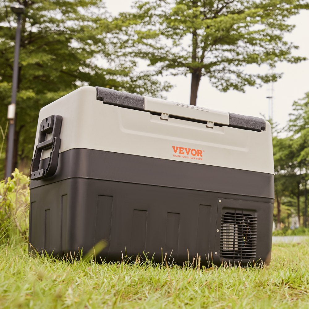VEVOR Car Refrigerator, 12 Volt Car Refrigerator Fridge, 48 QT/45 L Dual Zone Portable Freezer, -4?-50? Adjustable Range, 12/24V DC and 100-240V AC Compressor Cooler for Outdoor, Camping, Travel, RV