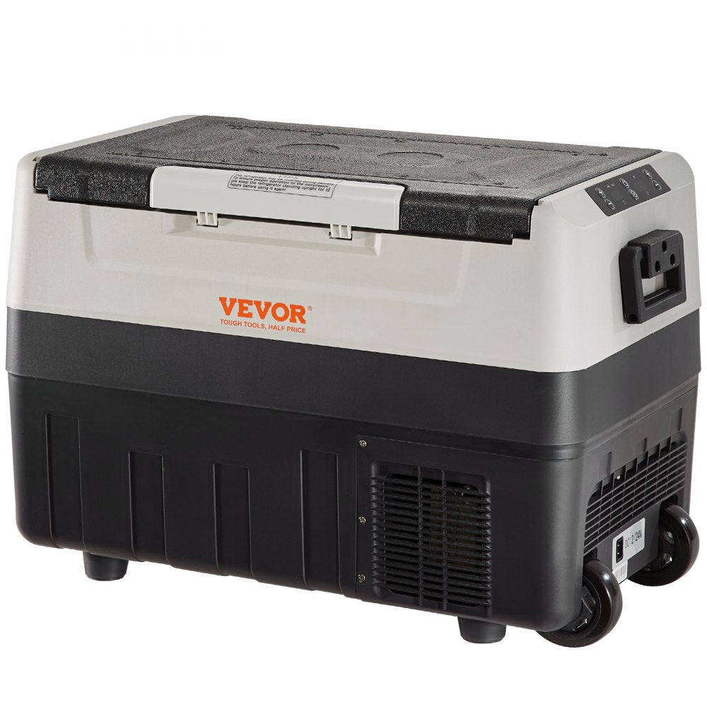 VEVOR Car Refrigerator, 12 Volt Car Refrigerator Fridge, 48 QT/45 L Dual Zone Portable Freezer, -4?-50? Adjustable Range, 12/24V DC and 100-240V AC Compressor Cooler for Outdoor, Camping, Travel, RV