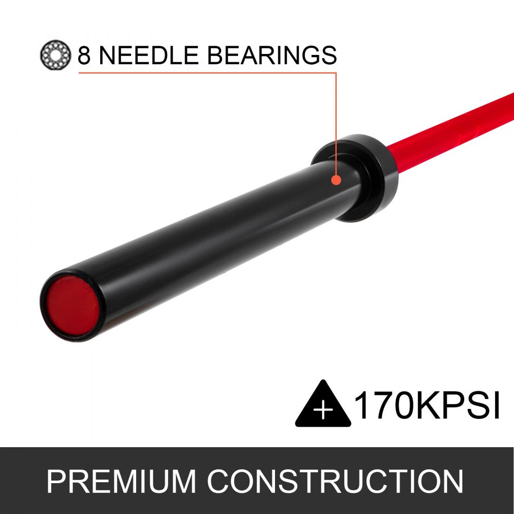VEVOR Olympic Barbell Capacity 1200 lbs ,2-Inch Weightlifting Barbell, 33 lbs weights Lifting Full Body Workout Fitness Exercise for Weightlifting Powerlifting and Crossfit Olympic Bar Weight Bar Benc