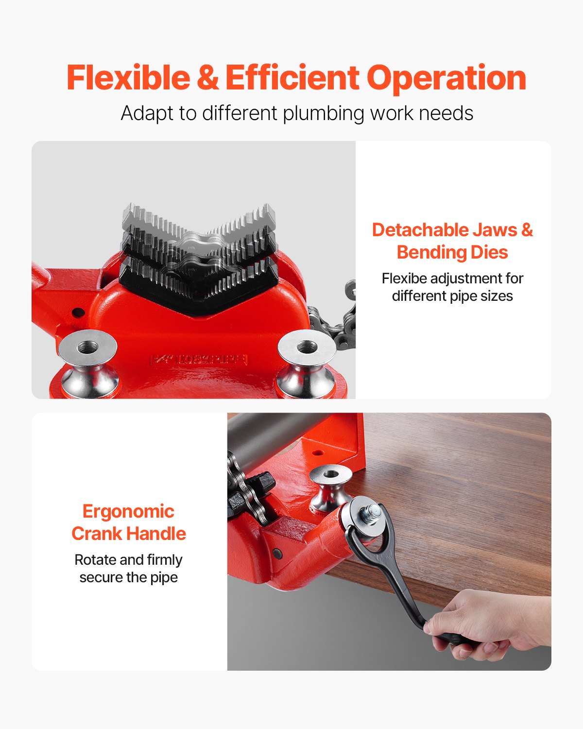 VEVOR Screw Bench Chain Vise 1/2 to 8 inch Capacity Heavy Duty Chain Pipe Vise