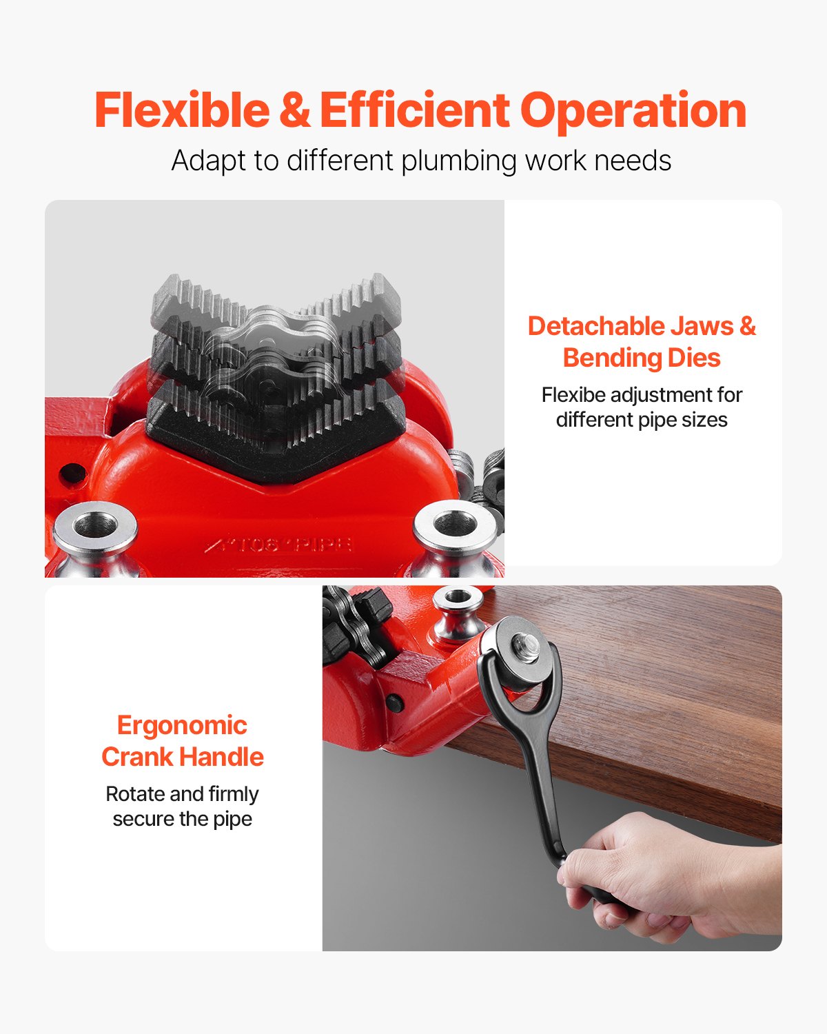 VEVOR Screw Bench Chain Vise 1/4 to 6 inch Capacity Heavy Duty Chain Pipe Vise