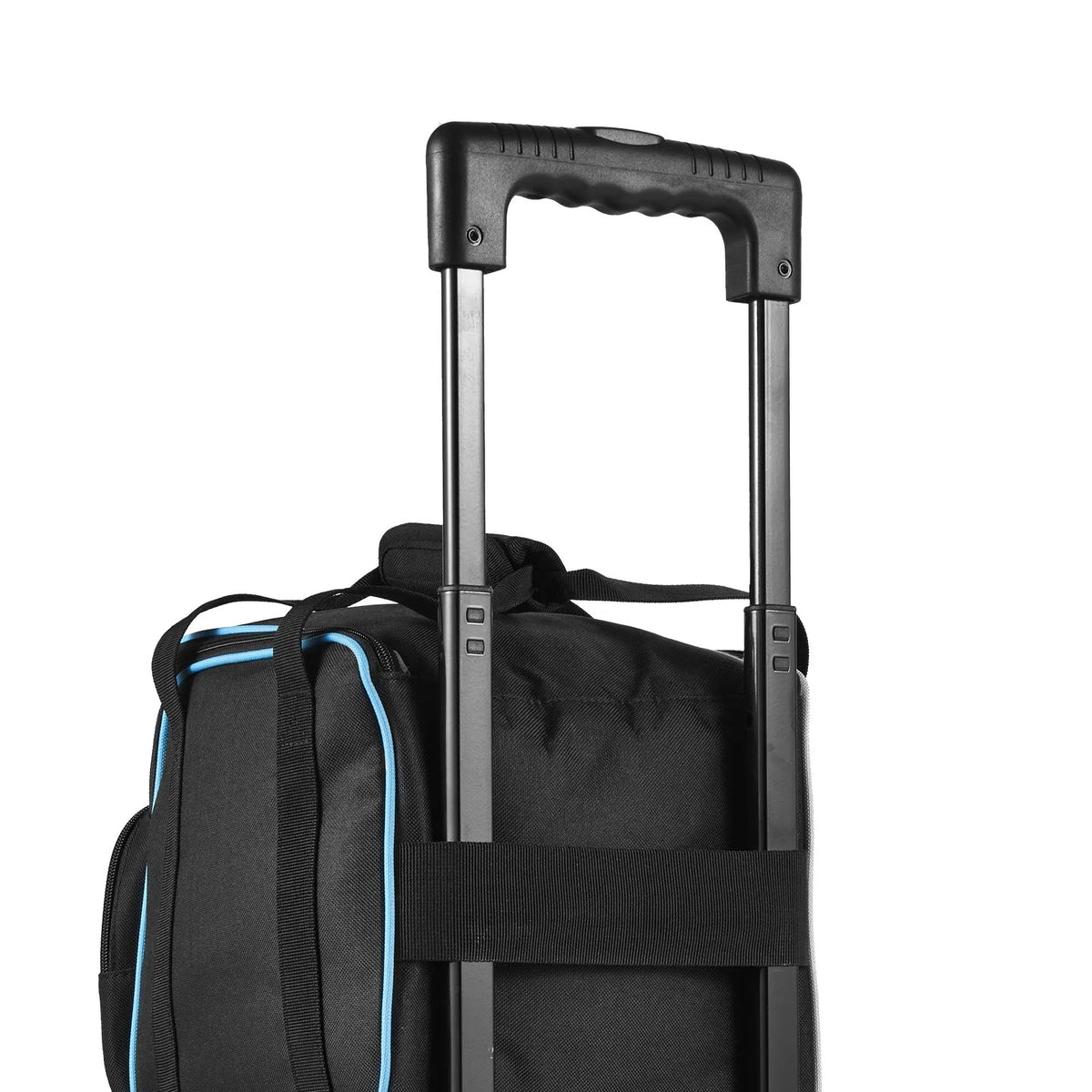3-Ball Bowling Bag with Double Roller Wheels, Detachable Bags, Shoe Compartment & Retractable Handle