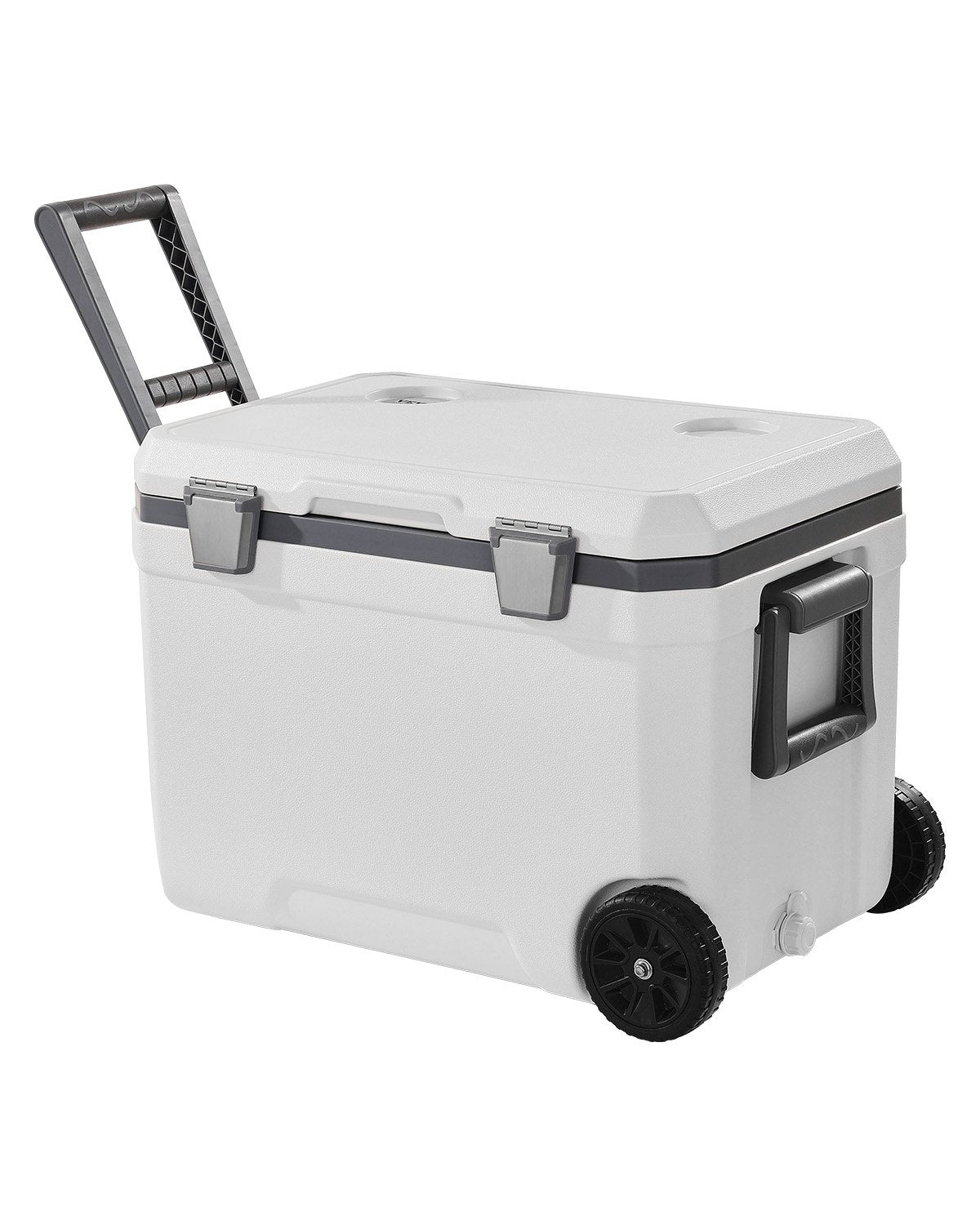 VEVOR Portable Cooler 45 QT Wheeled Cooler 64 Can Capacity with Cup Holder