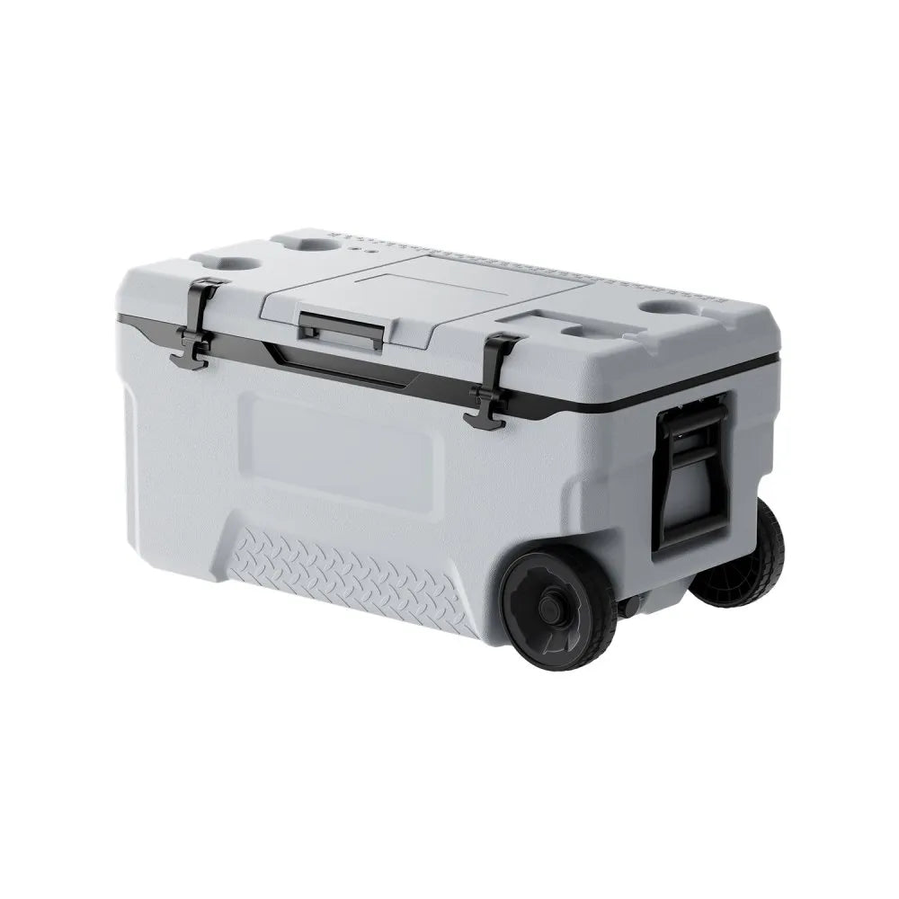 VEVOR Portable Cooler 74 QT Wheeled Cooler 120 Can Capacity with Cup Holder
