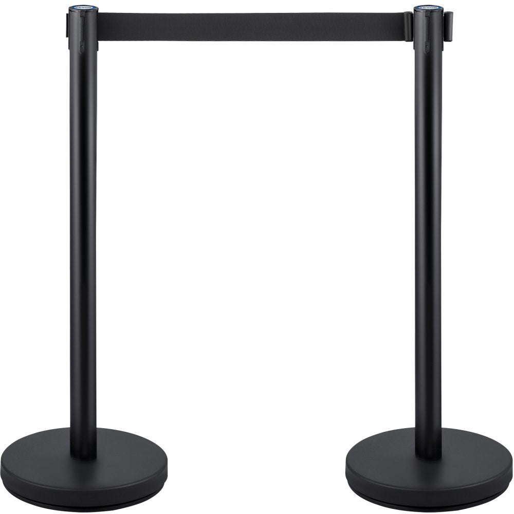 VEVOR Crowd Control Stanchion Stanchion Set 4 Pieces with 6.6 ft/2 m Black Belt