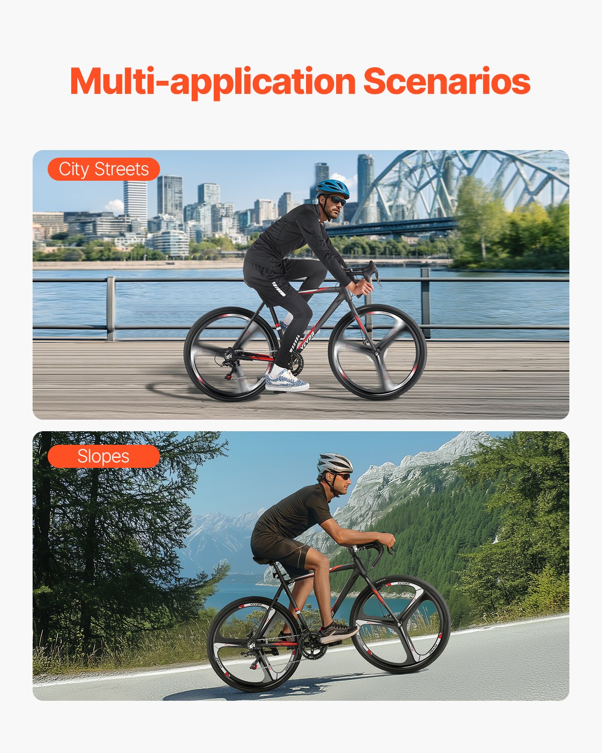 VEVOR Road Bike Racing Bicycle 700C Shimano 14 Speeds Aluminum Alloy Disc Brake