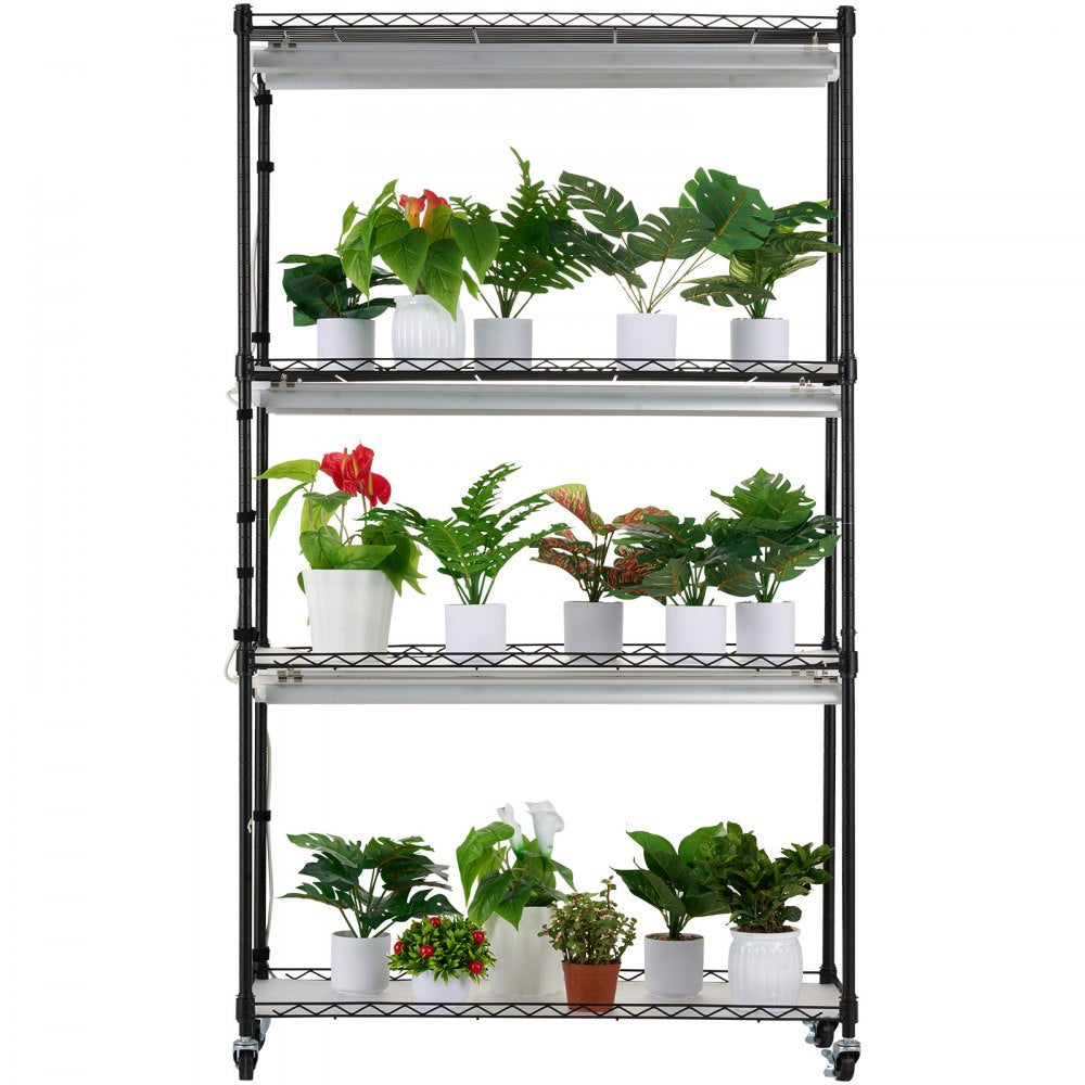VEVOR Plant Stand with Grow Lights 4 Tiers 180W 59.1" Tall Plant Grow Shelf