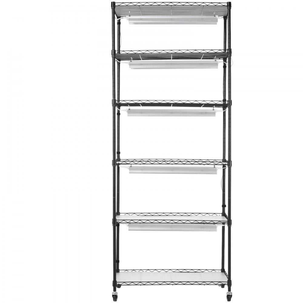 VEVOR Plant Stand with Grow Lights 6 Tiers 150W 70.9" Tall Plant Grow Shelf
