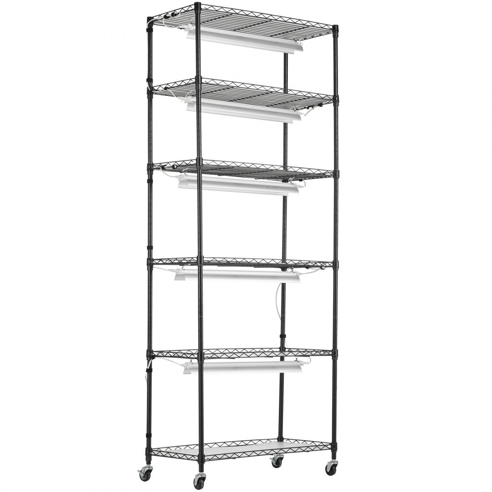 VEVOR Plant Stand with Grow Lights 6 Tiers 150W 70.9" Tall Plant Grow Shelf